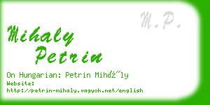 mihaly petrin business card